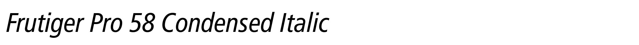 Frutiger Pro 58 Condensed Italic image